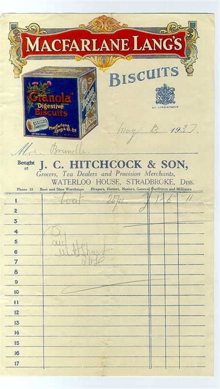 Bill JC Hitcock and Son Grocers, Tea Dealers and Provisions  dd 1937 AR.jpg
